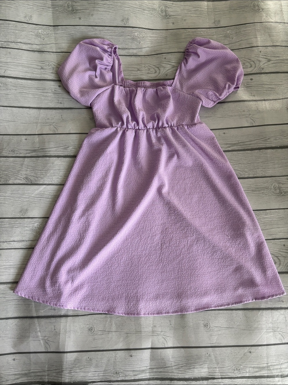 SHEIN Lilac Puff Sleeve Casual Dress